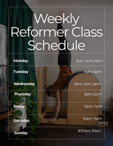 Weekly Reformer Class Schedule
